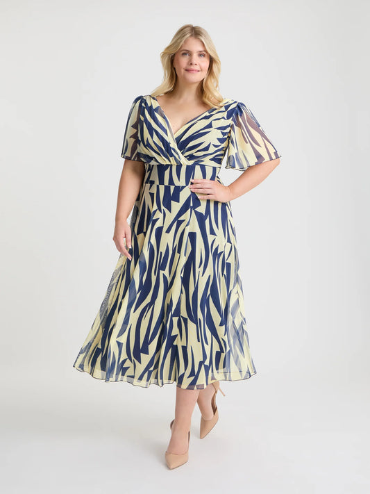 Scarlett & Jo Victoria Marine Ivory Midi Dress