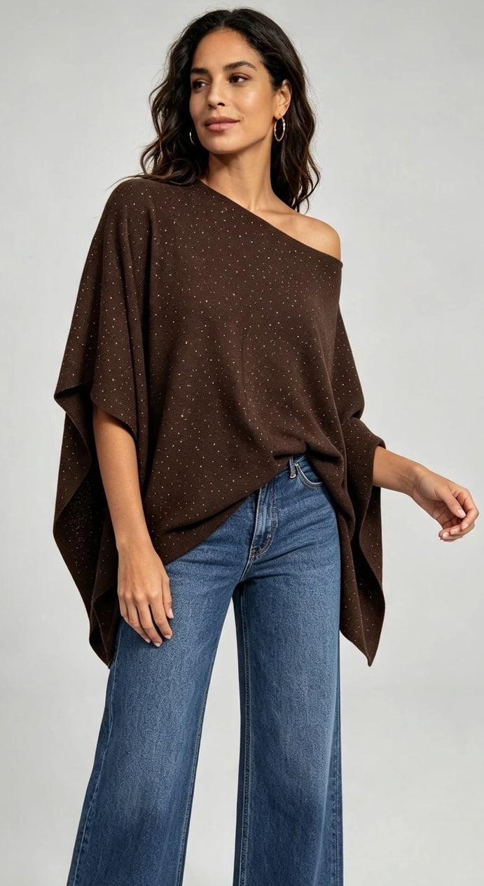 Sparkle Knit Poncho