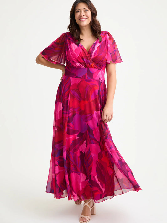 Scarlett & Jo Isabelle Cerise Purple Float Maxi Dress
