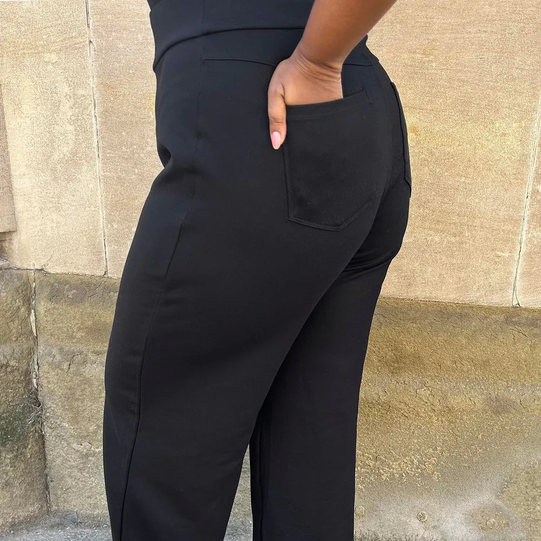 Snag Wide Leg Leggings In Black
