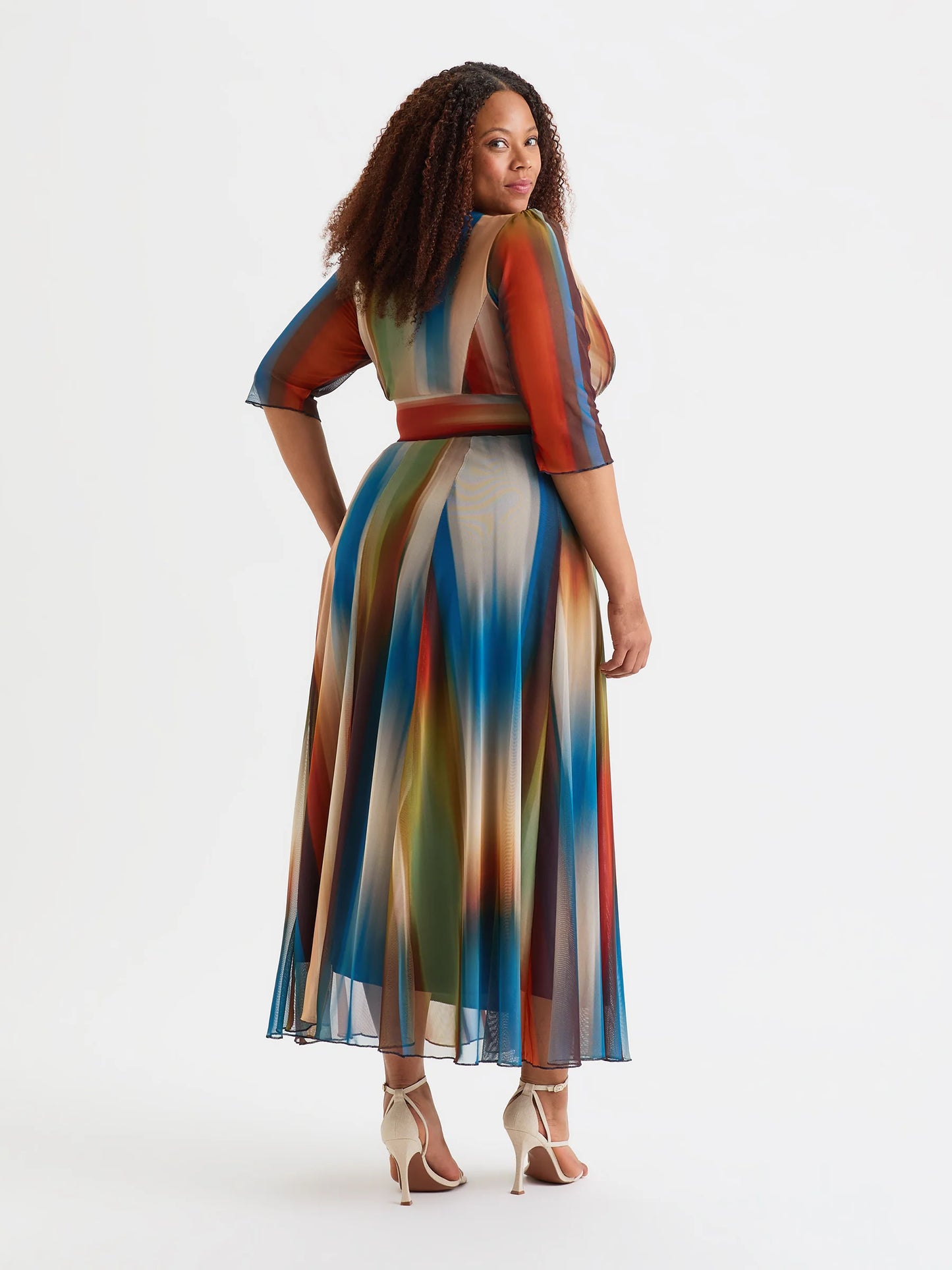 Scarlett & Jo Verity Blue Rust Maxi Dress