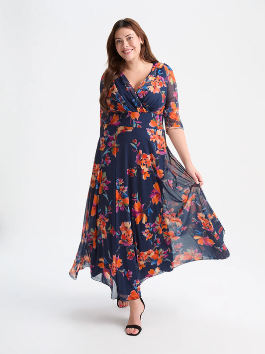 Scarlett & Jo Verity Navy Red Maxi Dress