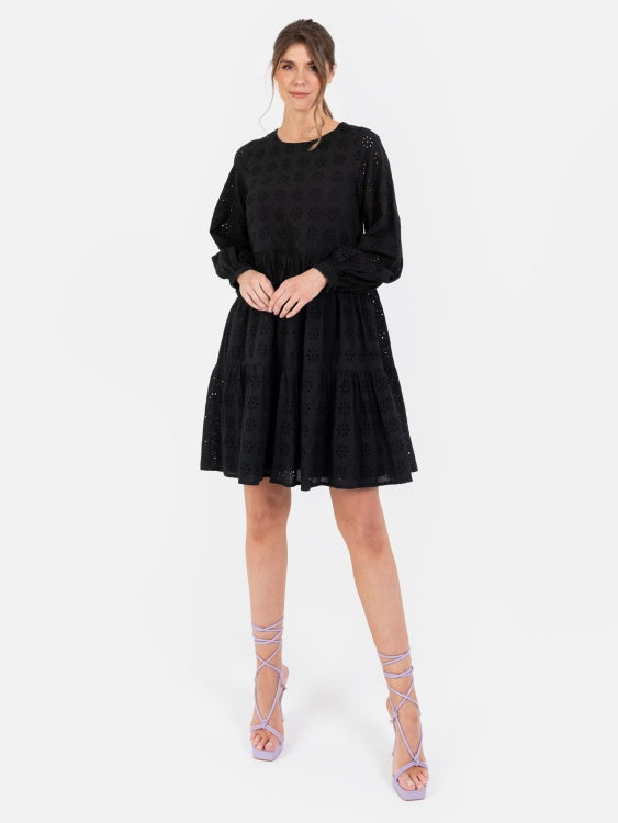 Lovedrobe Long Sleeve Broderie Smock Dress