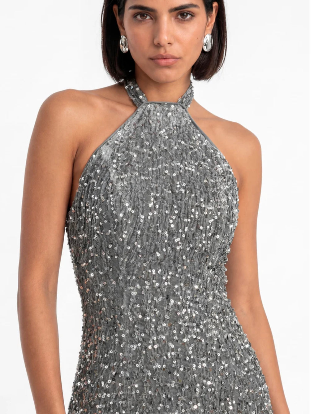 Maya Deluxe Velvet Embellished Halterneck Maxi Dress