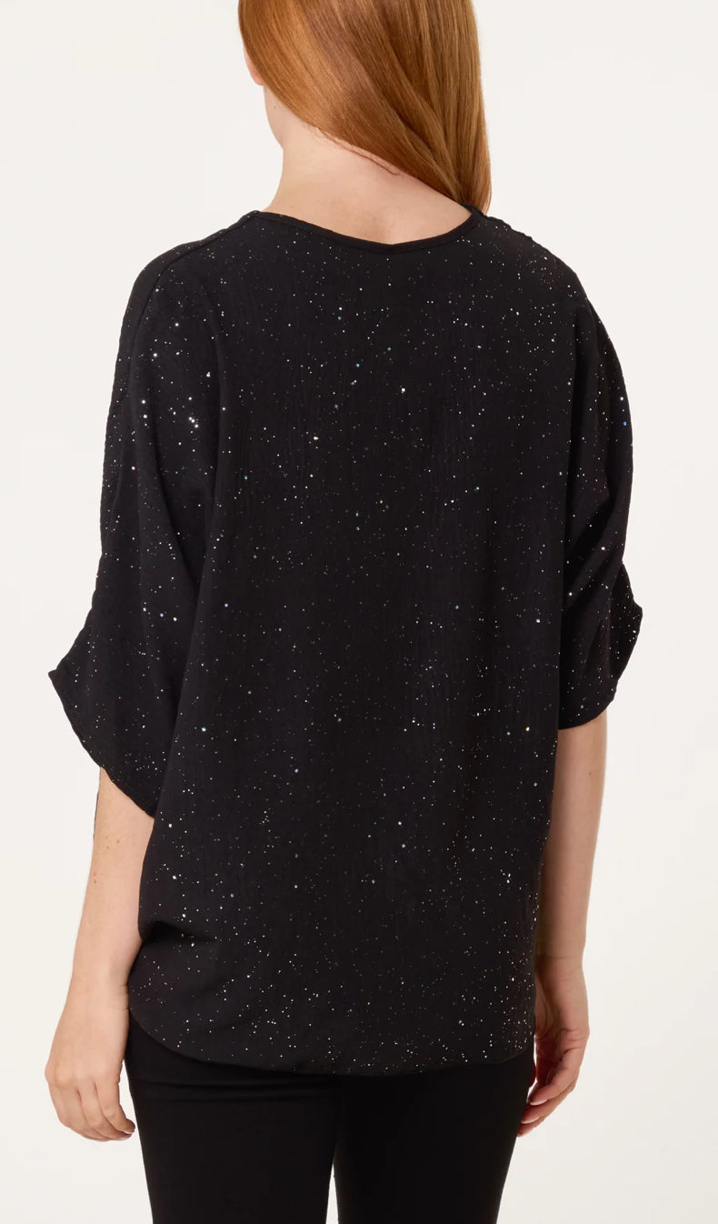 Glitter Front Knot Top