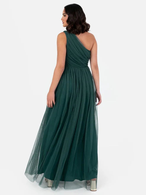 Anaya Emerald Green One Shoulder Maxi Dress