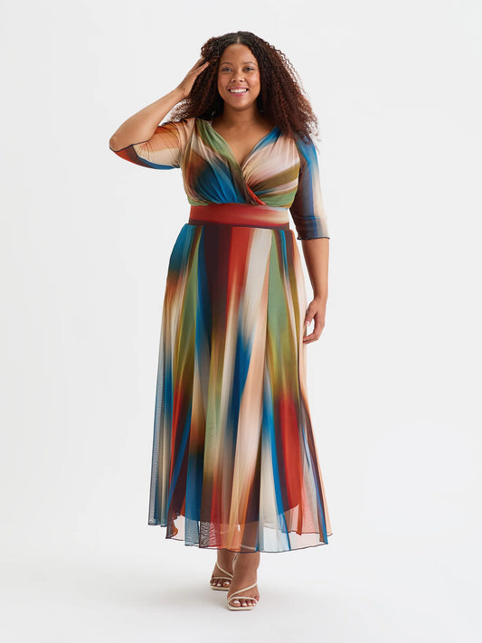 Scarlett & Jo Verity Blue Rust Maxi Dress