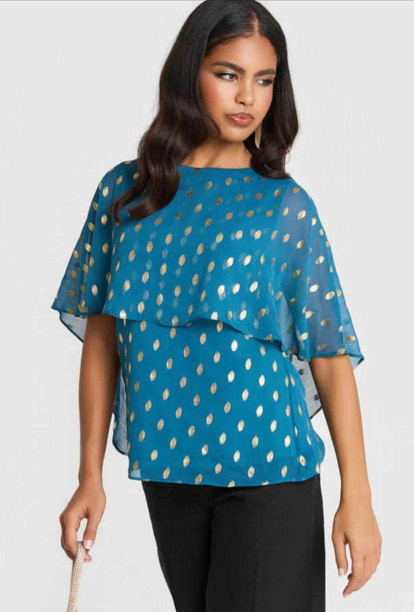 Needs No Label Foil Spot Cape Top
