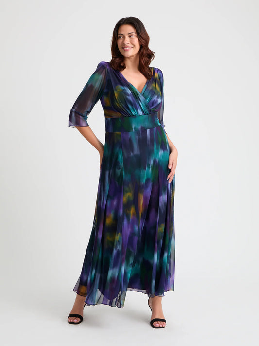 Scarlett & Jo Verity Navy Multi Maxi Dress