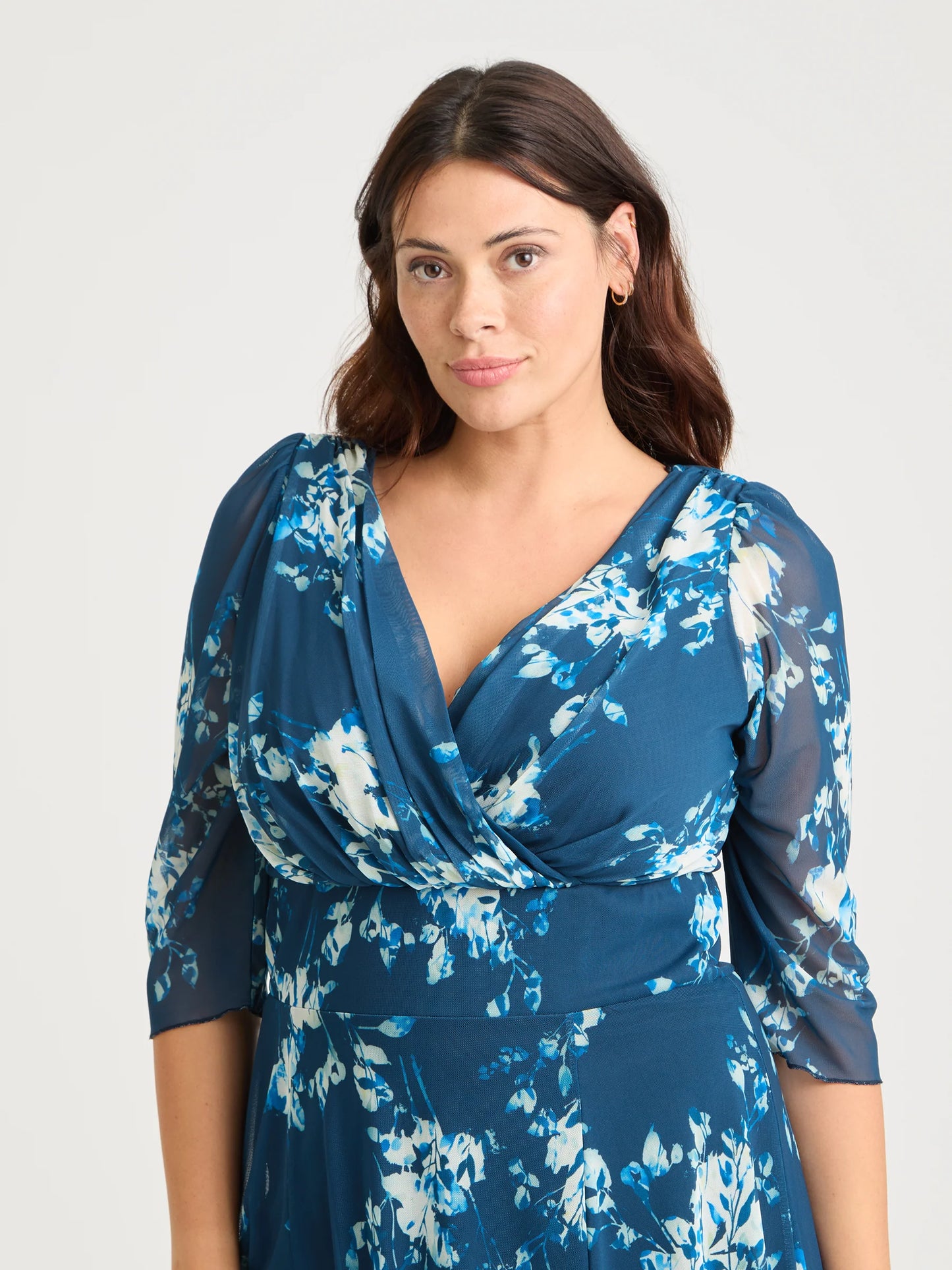 Scarlett & Jo Helena Navy Ivory Midi Dress