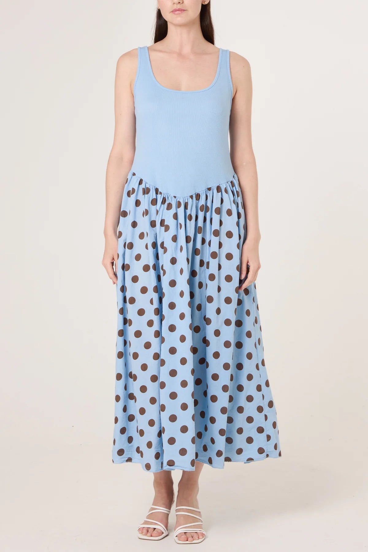 Polka Dot Vest Midi Dress