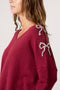 Diamante Bow Sleeve Jumper
