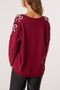 Diamante Bow Sleeve Jumper