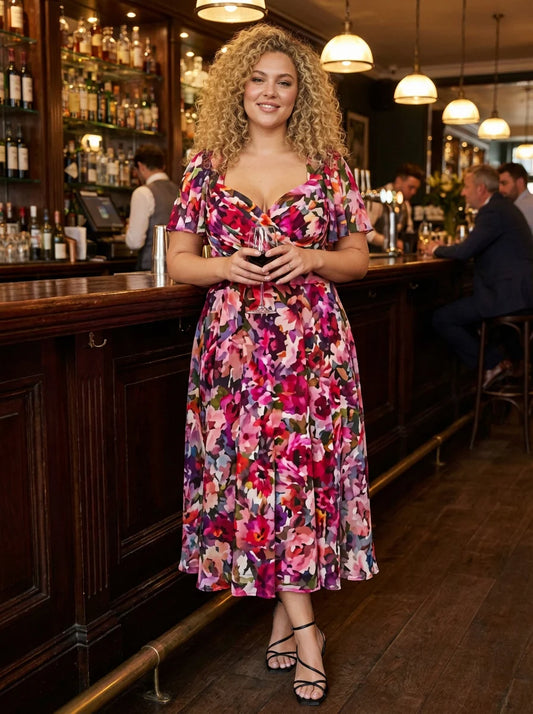 Scarlett & Jo Liz Vintage Rose Midi Dress