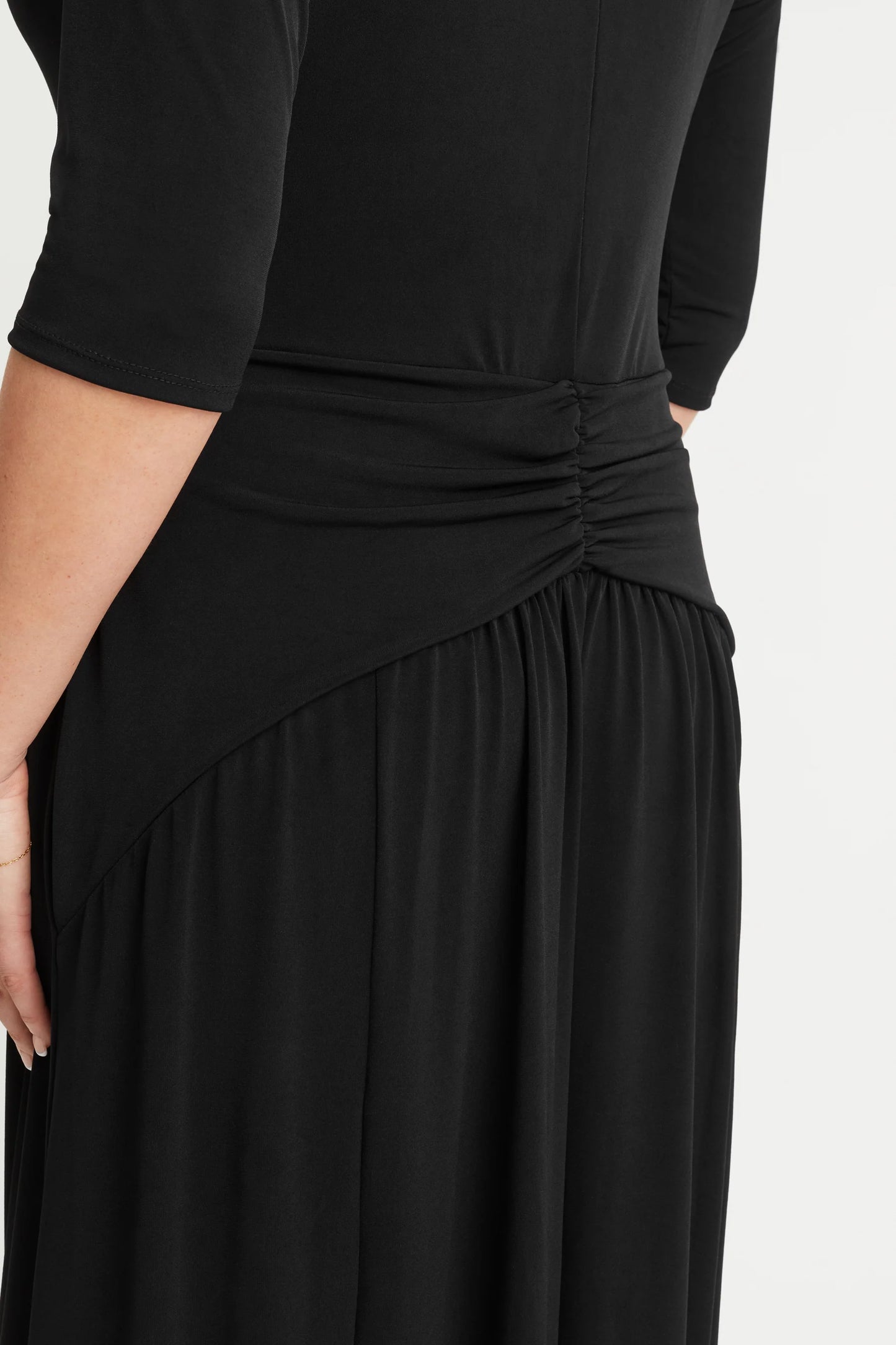 Scarlett & Jo Cowl Neck Black Maxi Dress