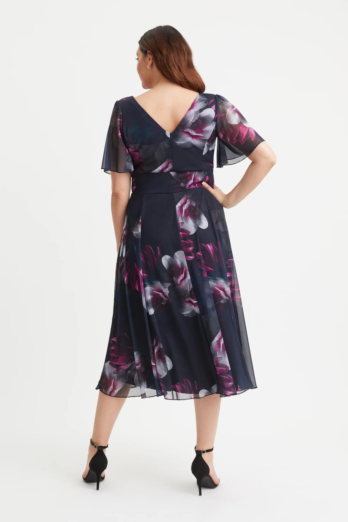 Scarlett & Jo Victoria Black Wine Midi Dress