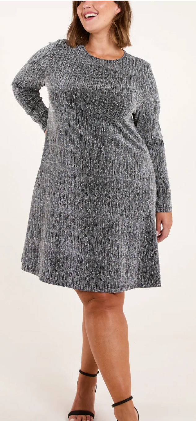 Metallic Pattern Swing Dress