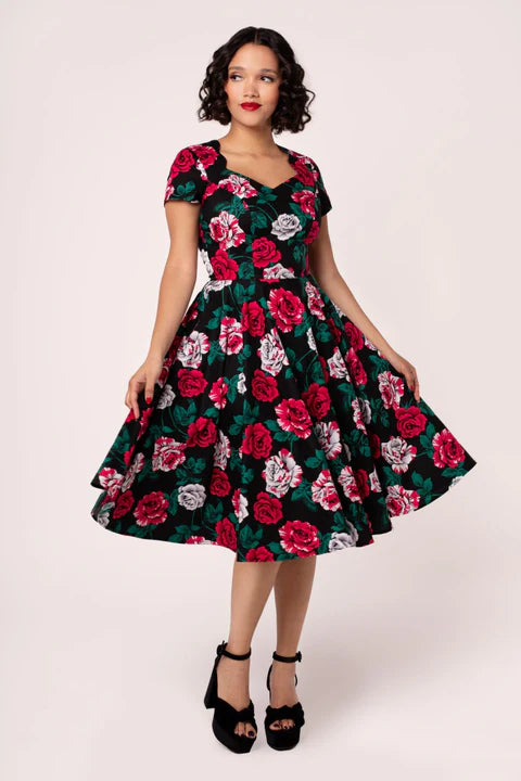Hell Bunny Paint Me Roses Dress