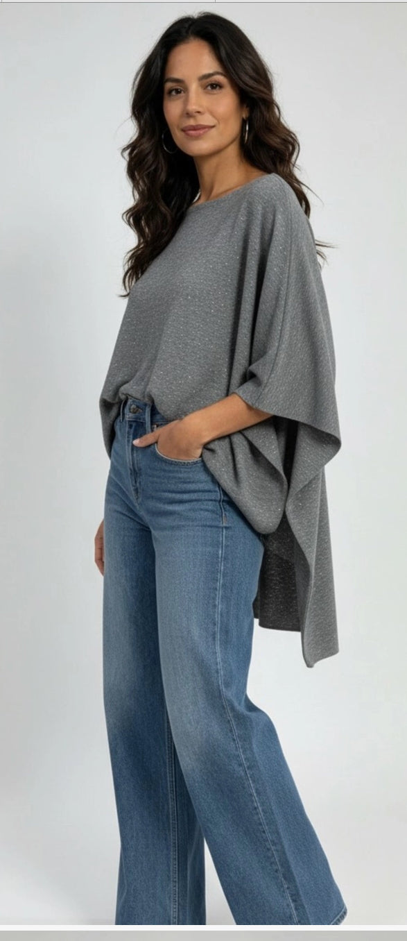 Sparkle Knit Poncho