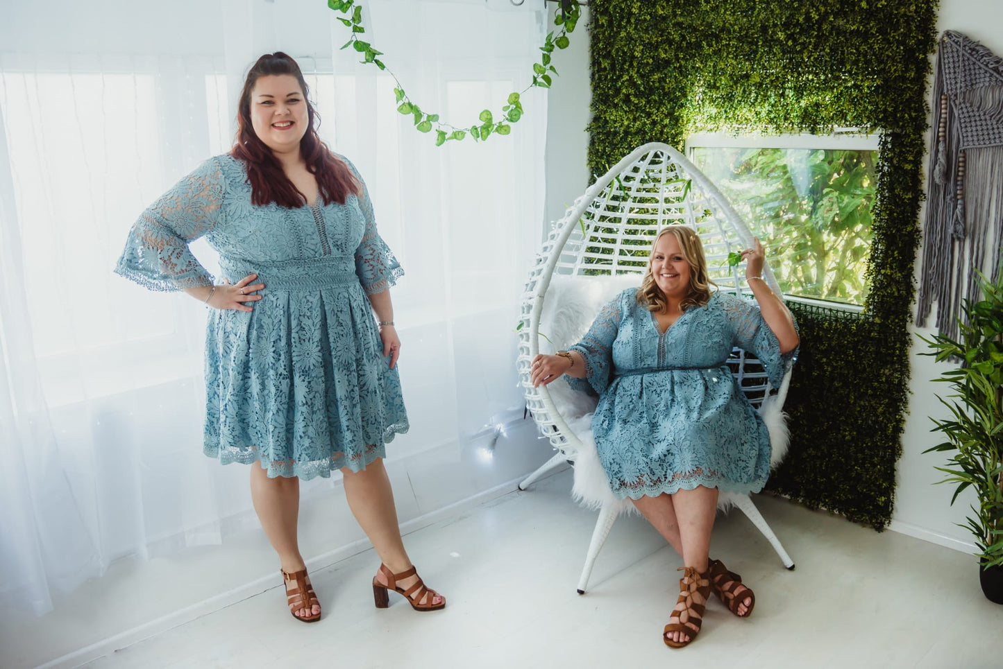 Lovedrobe Blue Lace Mini Dress