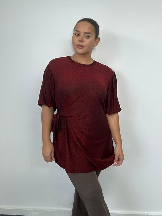 Lurex Side Tie Sparkle Top