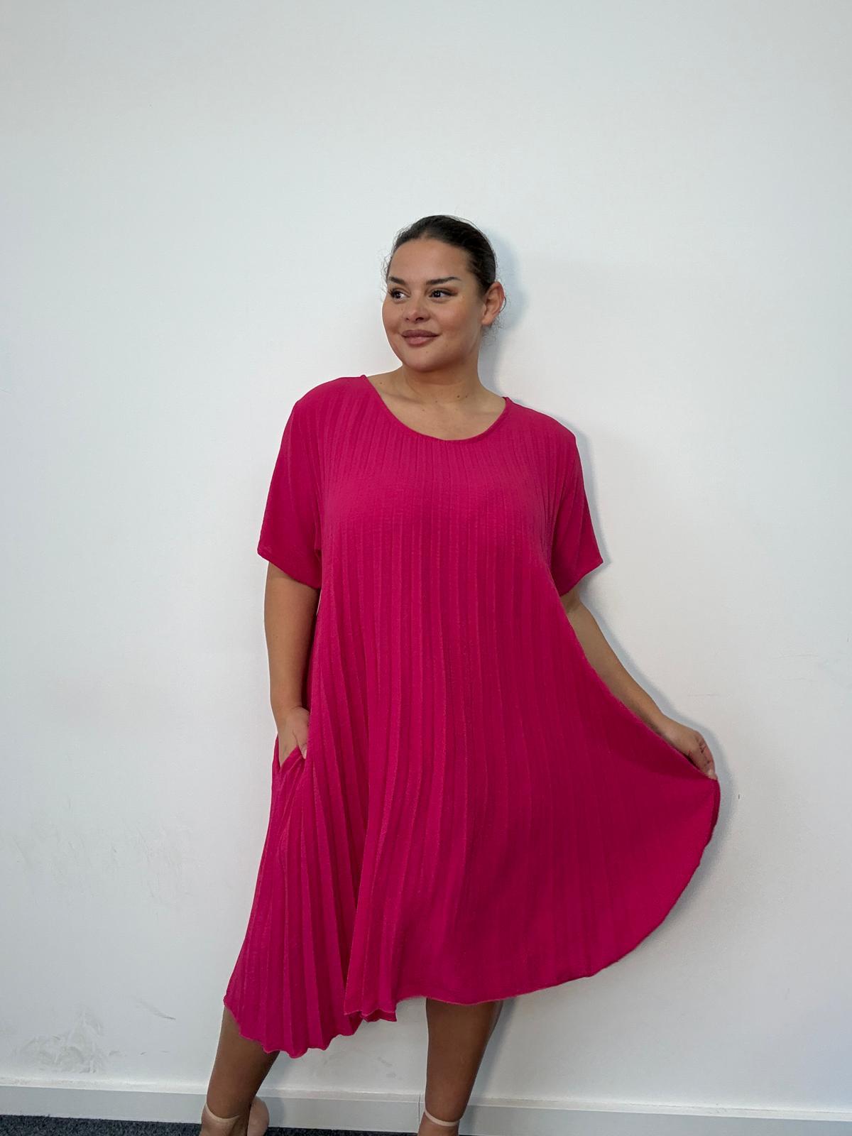 Pleated Tie Back Dress