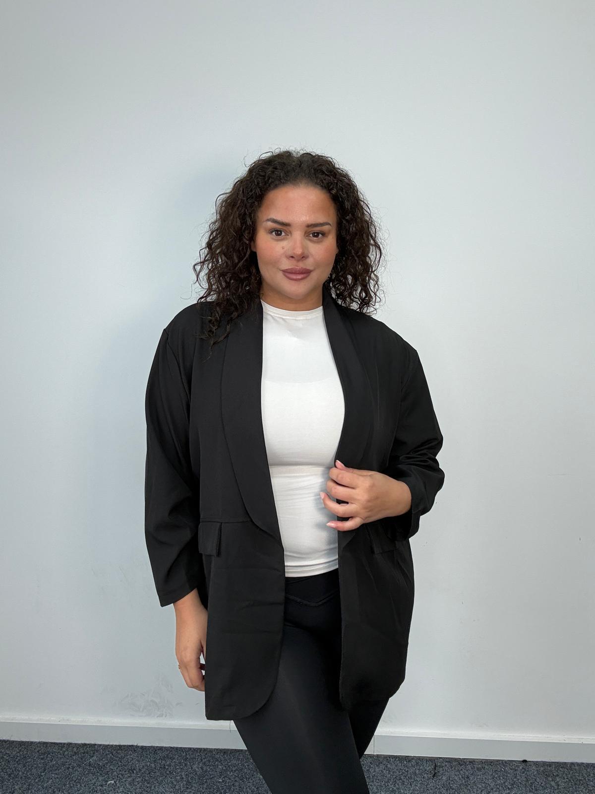 Ruched Sleeve Blazer