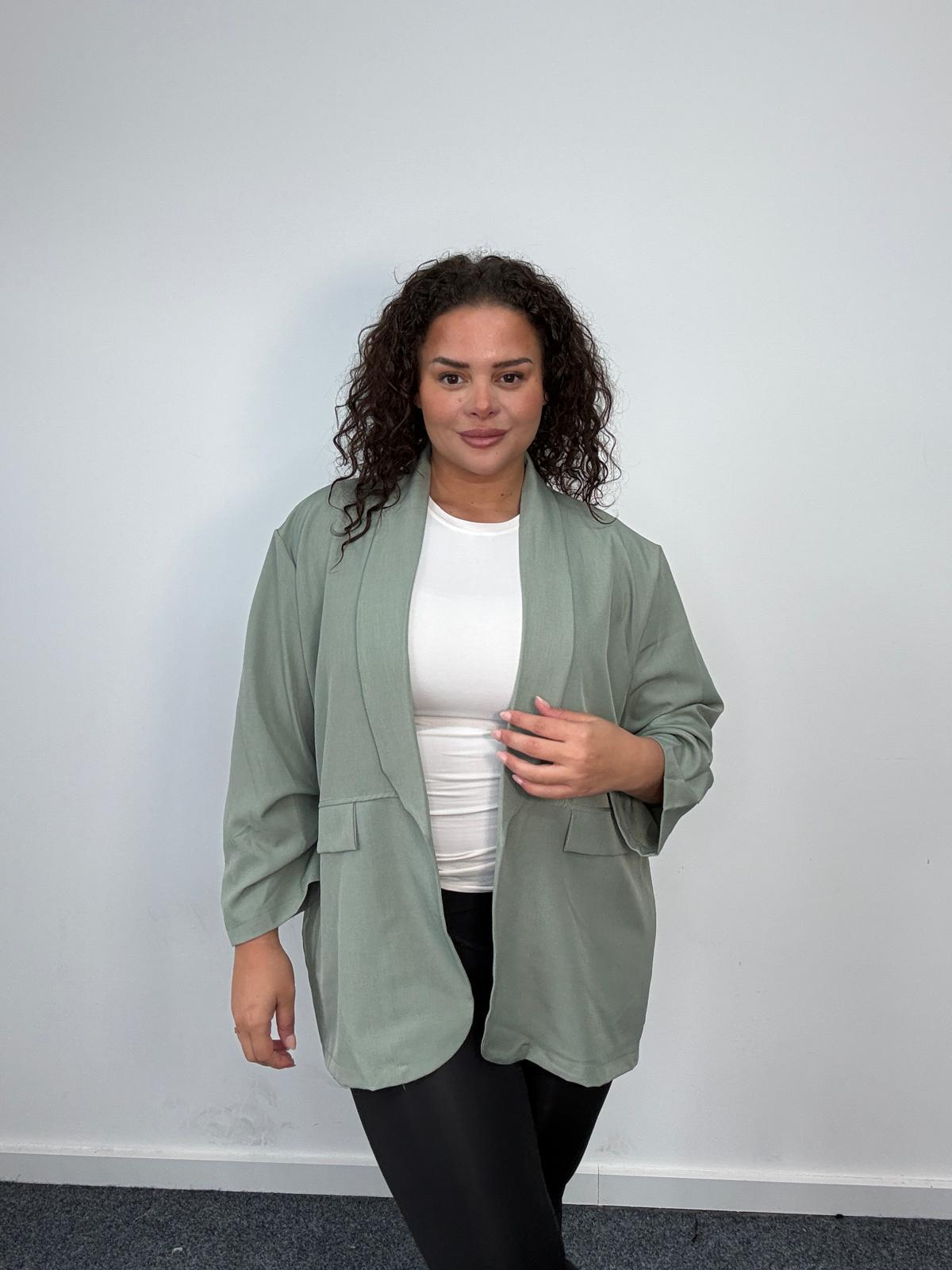 Ruched Sleeve Blazer