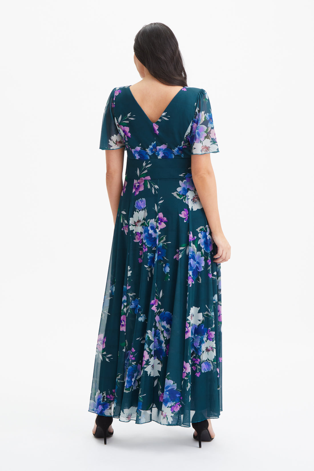 Scarlett & Jo Isabelle Teal Blue Multi Maxi Dress