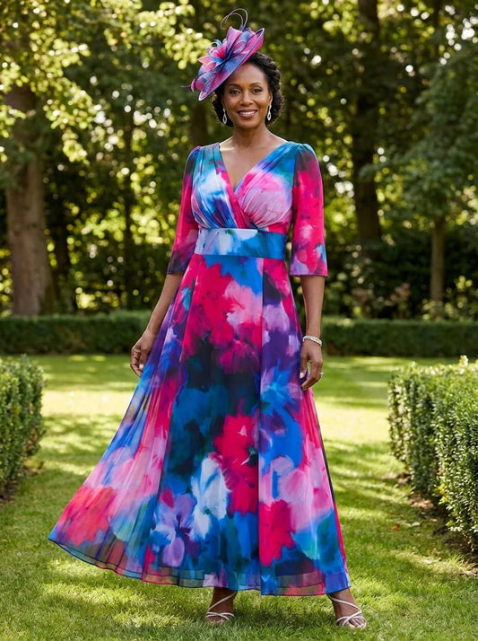 Scarlett & Jo Verity Blue Pink Maxi Dress