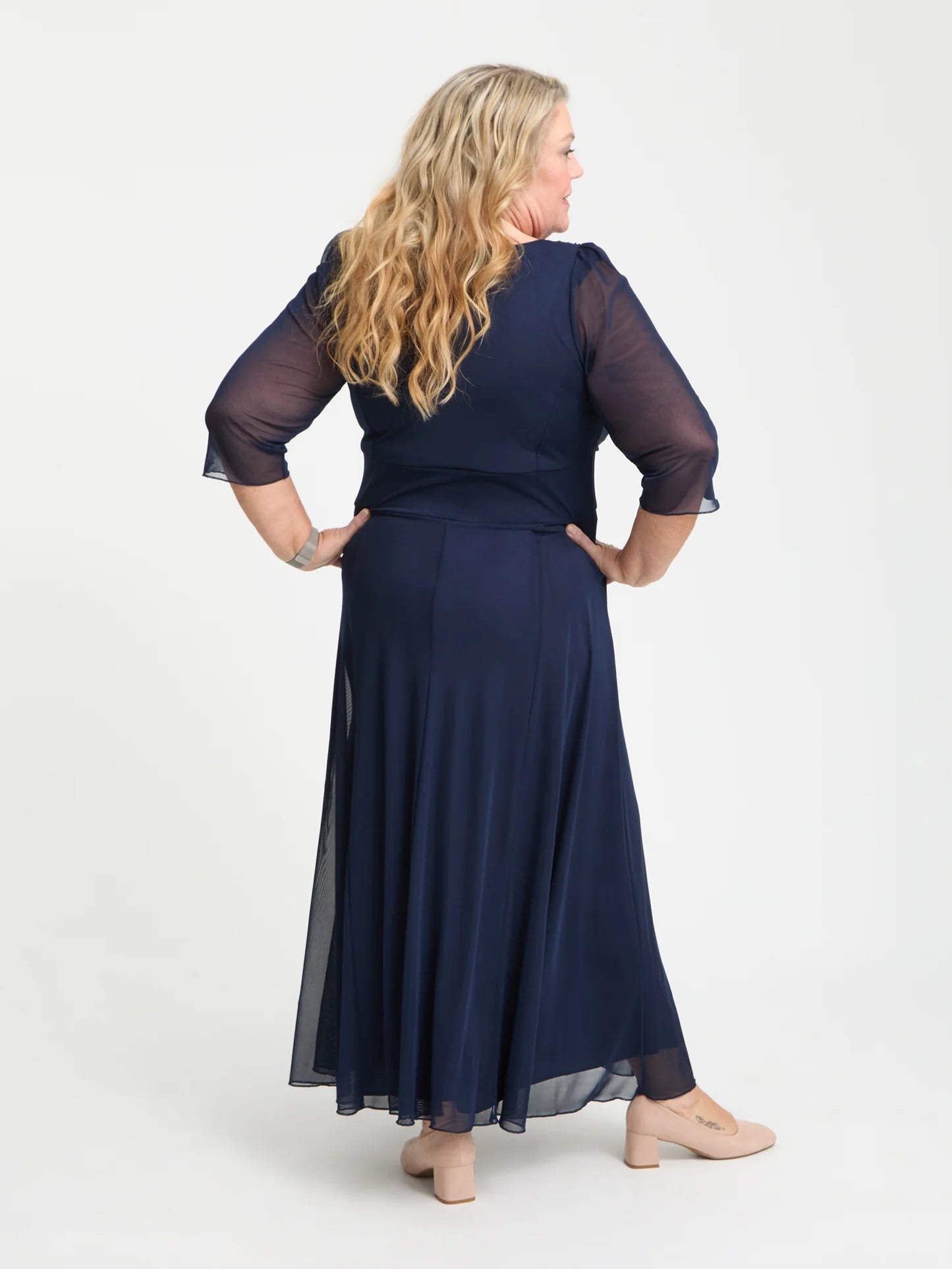 Scarlett & Jo Petite Verity Navy Midi Dress