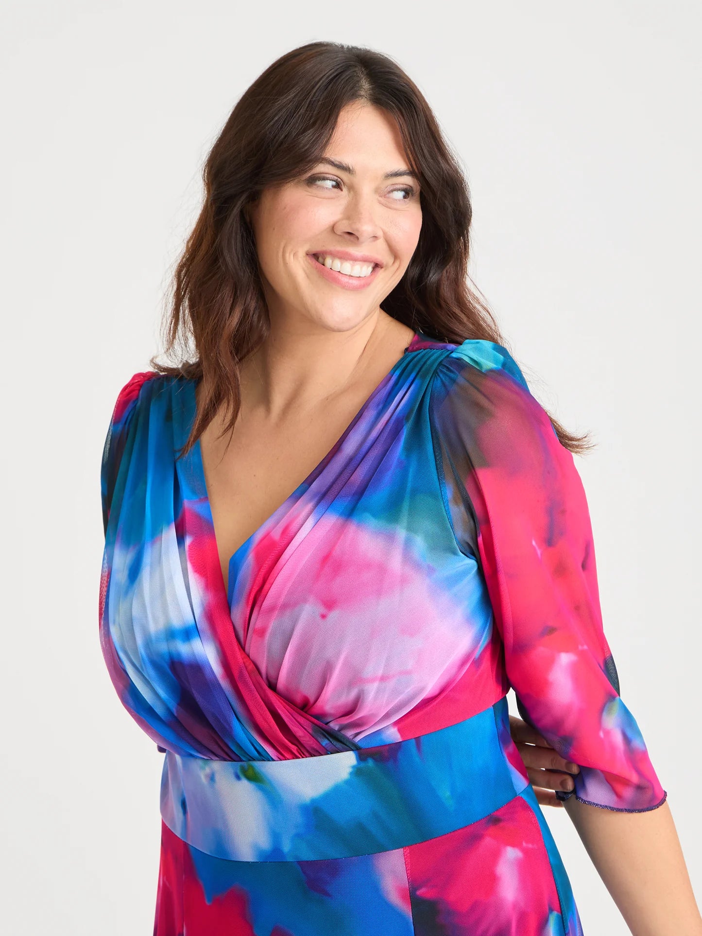 Scarlett & Jo Verity Blue Pink Maxi Dress