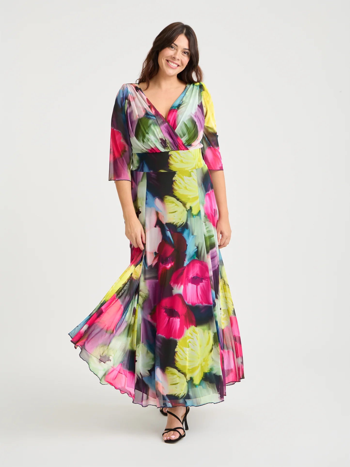 Scarlett & Jo Verity Pink Yellow Maxi Dress