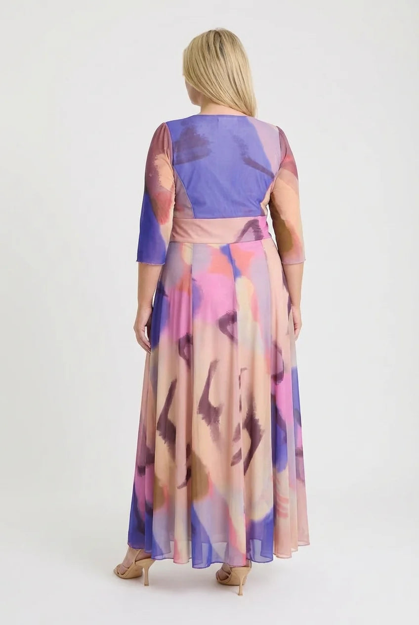 Scarlett & Jo Verity Aqua Blue Peach Maxi Dress