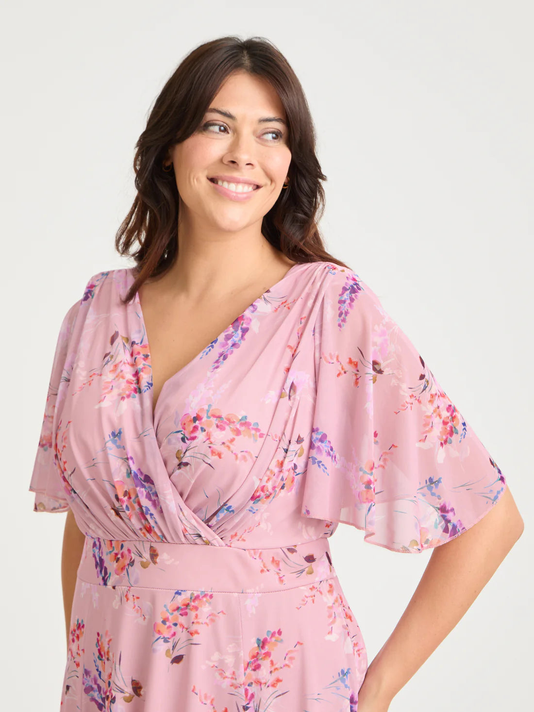Scarlett & Jo Julie Pink Multi Hanky Hem Dress