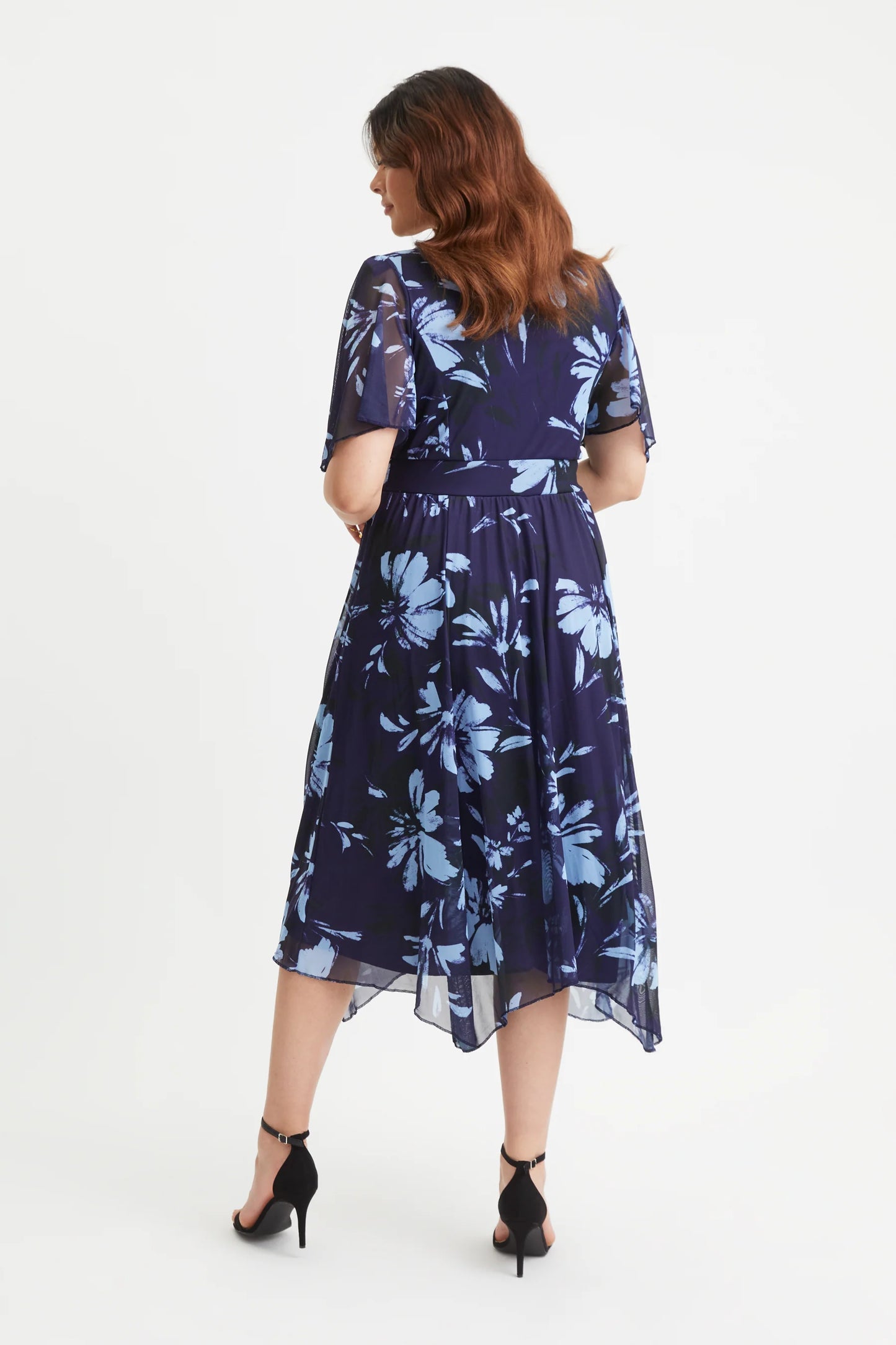 Scarlett & Jo Julie Navy Blue Hanky Hem Dress