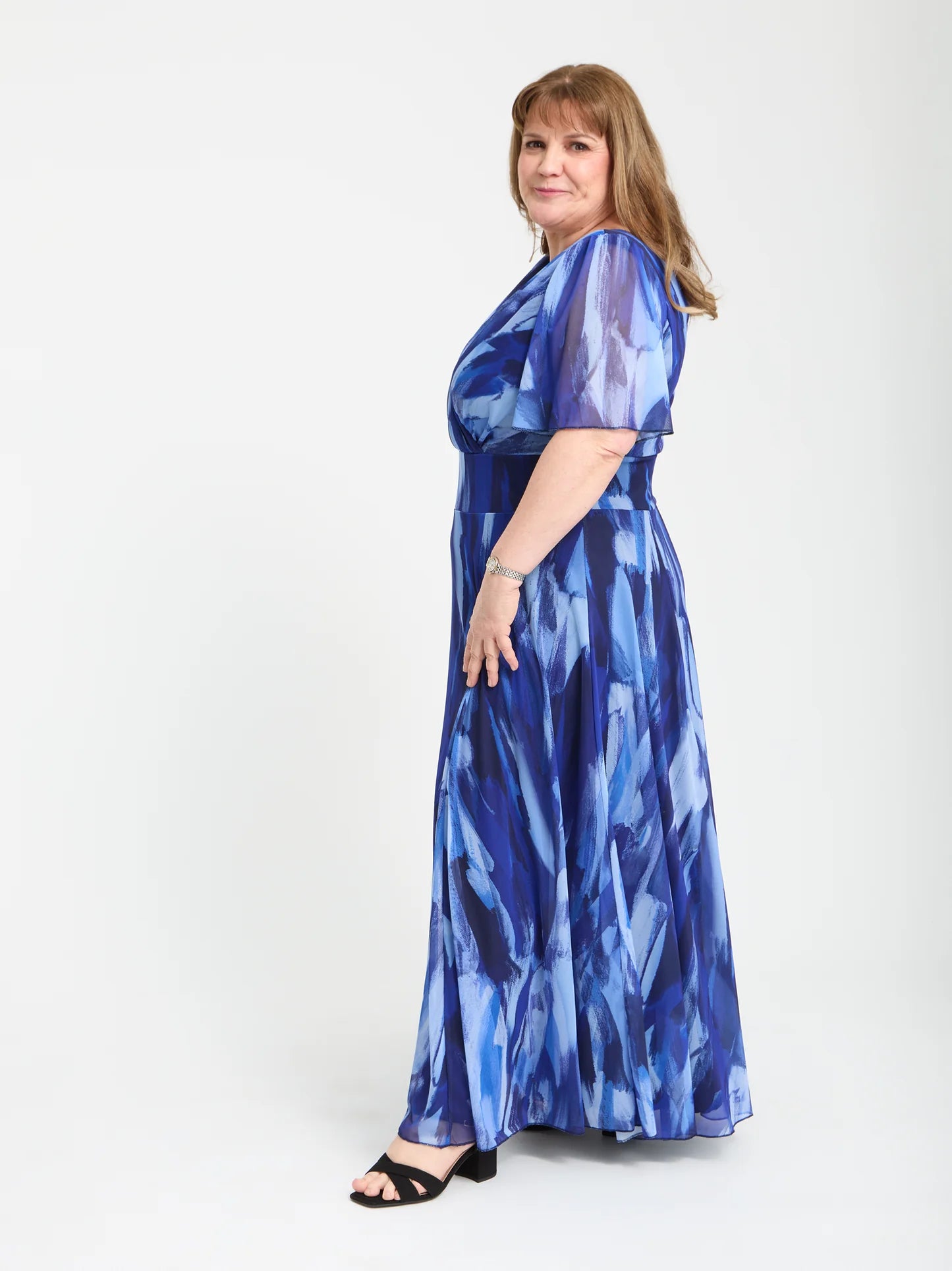 Scarlett & Jo Petite Isabelle Spring Blue Maxi Dress