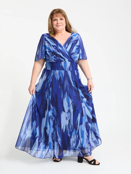 Scarlett & Jo Petite Isabelle Spring Blue Maxi Dress