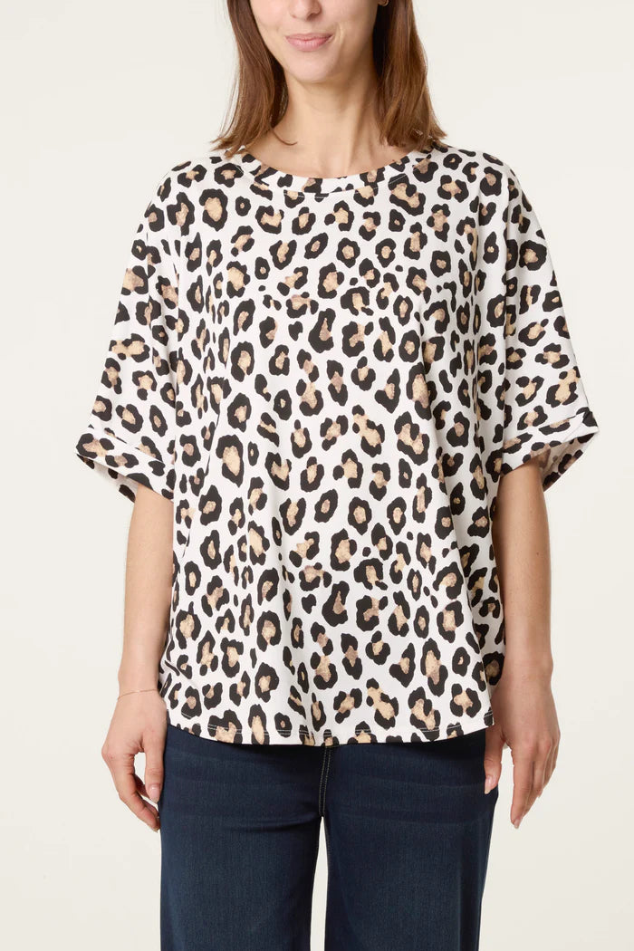 Animal Print Boxy Top