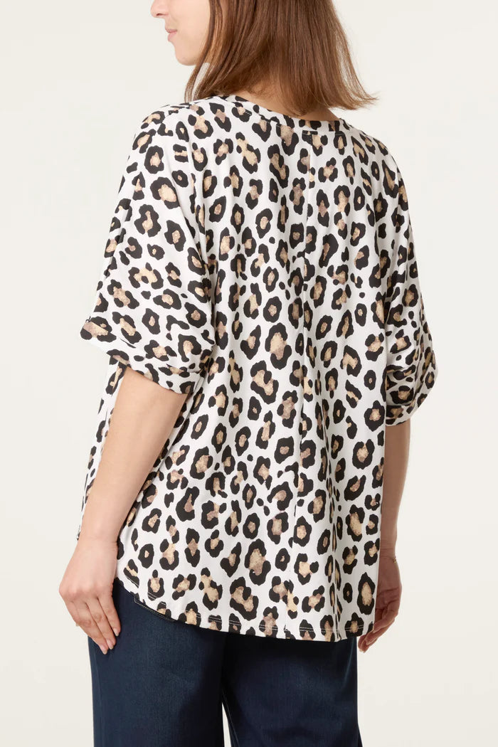 Animal Print Boxy Top