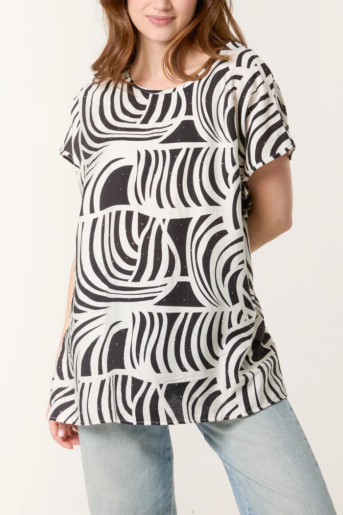 Geometric Embellished Relaxed Top