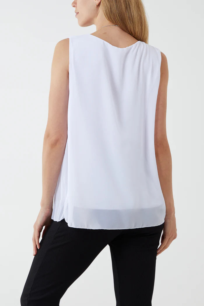 Pleated Necklace Vest
