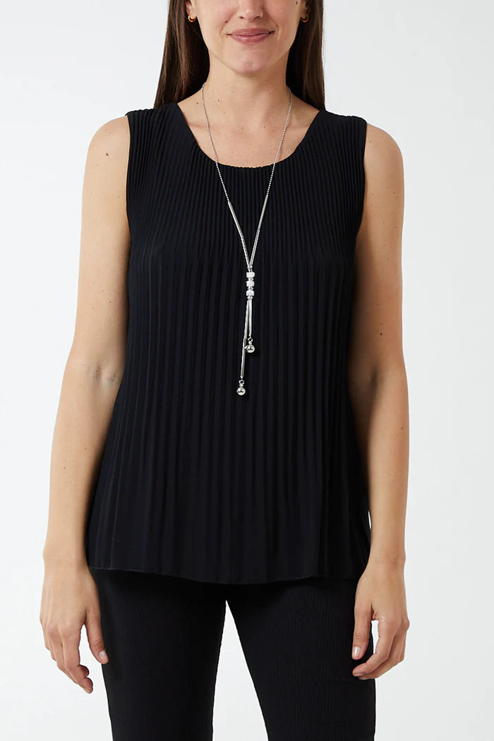Pleated Necklace Vest