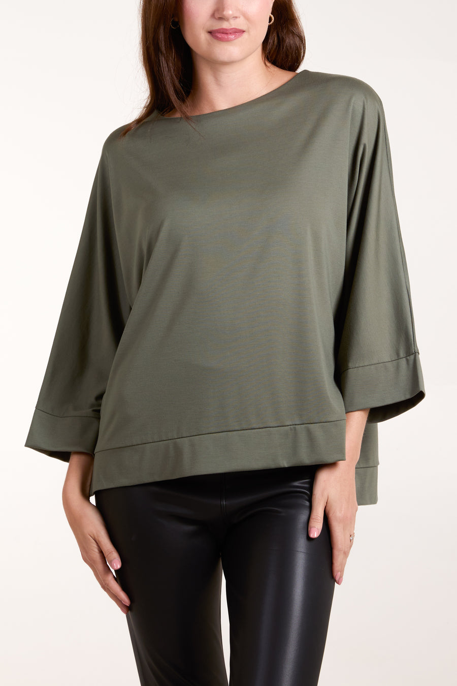 Boat Neck Bat Wing Sleeve Top