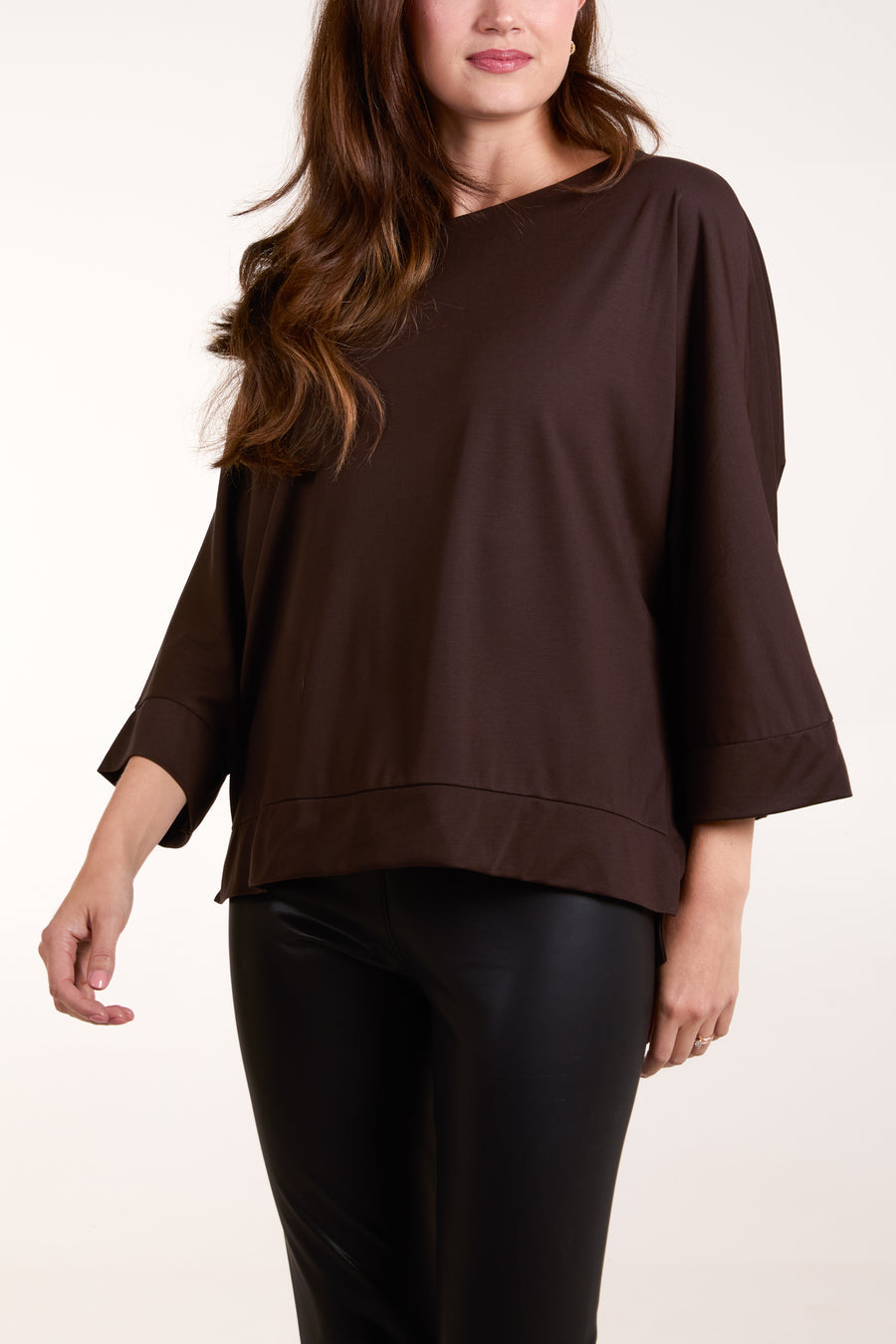 Boat Neck Bat Wing Sleeve Top