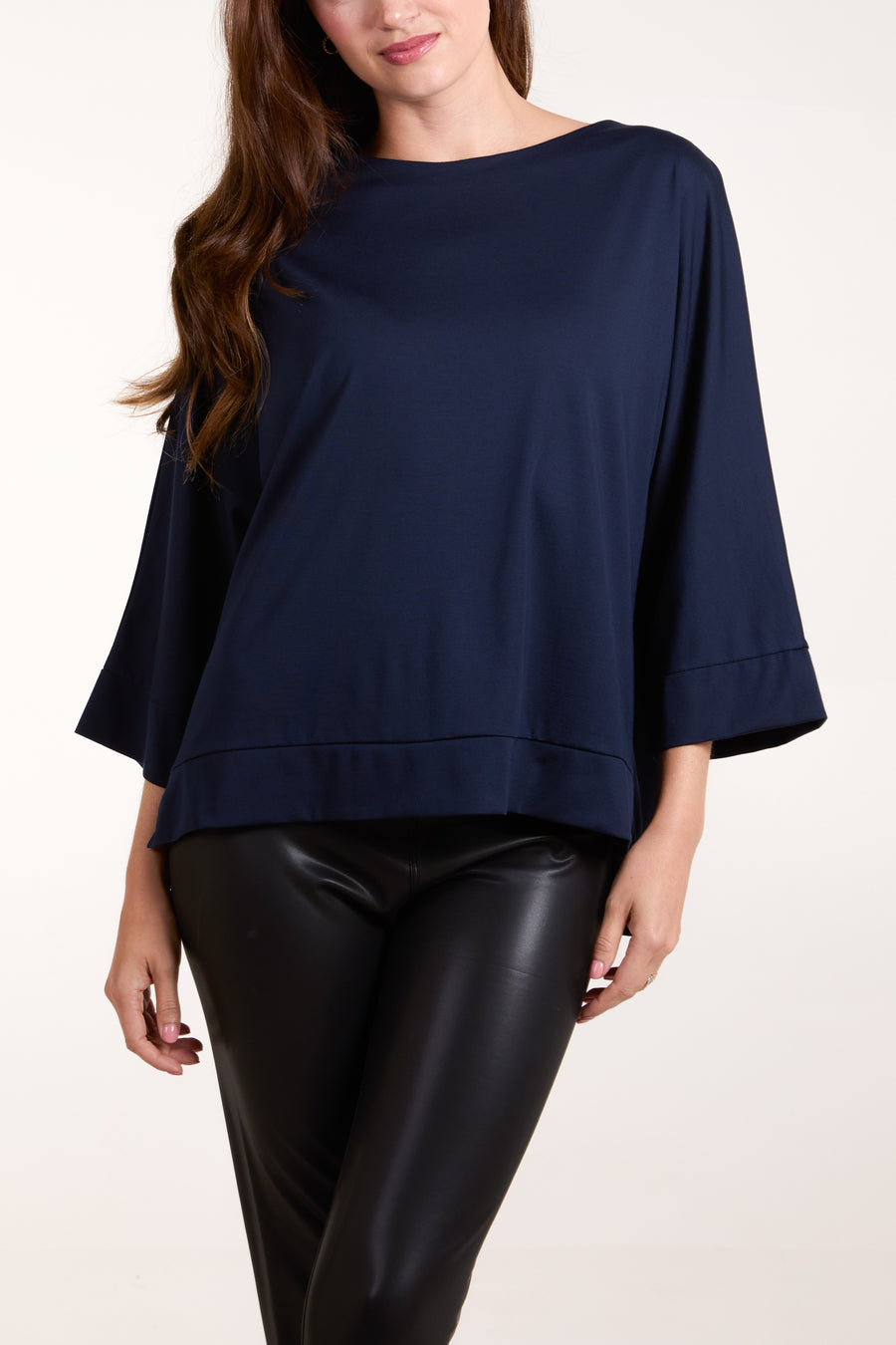 Boat Neck Bat Wing Sleeve Top