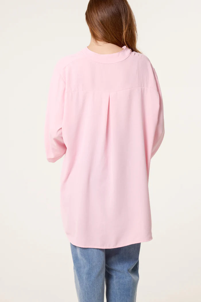Grandad Collar 3/4 Sleeve Blouse