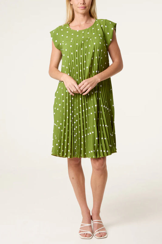 Cap Sleeve Polka Dot Mini Dress