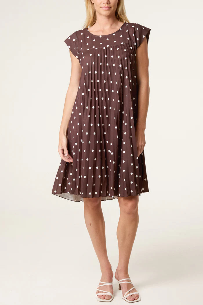 Cap Sleeve Polka Dot Mini Dress