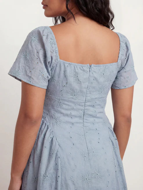 Lovedrobe Dusty Blue Broderie Maxi Dress